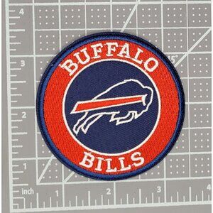 Buffalo Bills Circle Football Team Logo Embroidered 3in Iron / Sew-On Patch